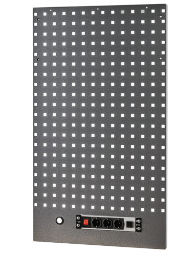 ACHTERPANEEL ZWART/GRIJS MET POWERBOARD VOOR WORKSHOP SERIES